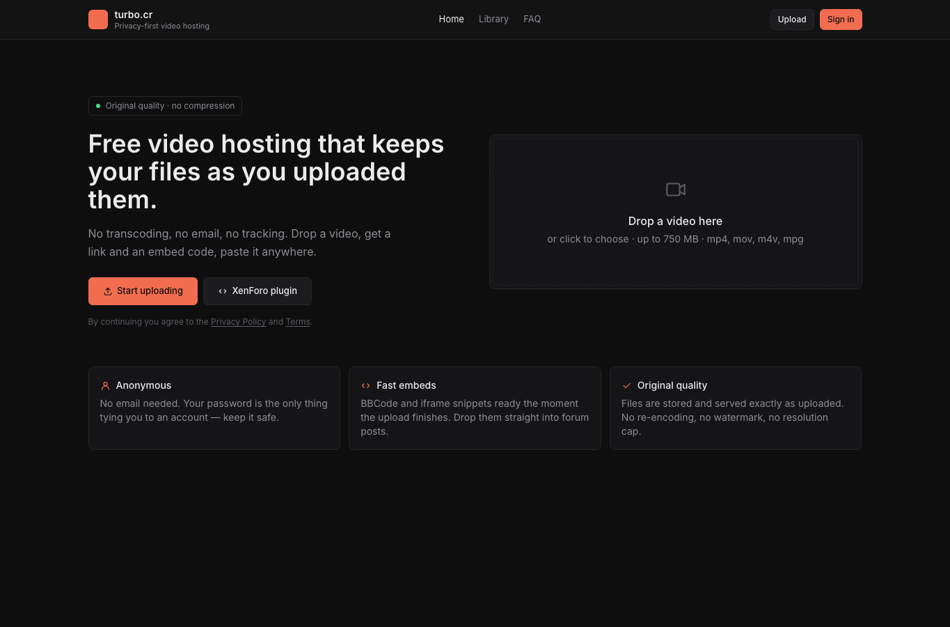 Screenshot preview of turbo.cr