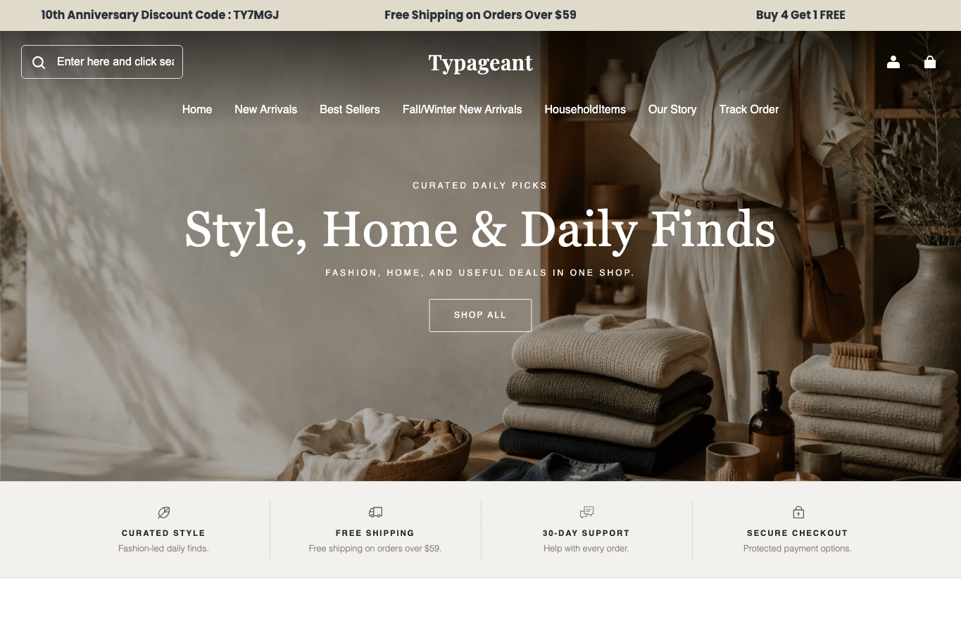 Screenshot preview of typageant.com