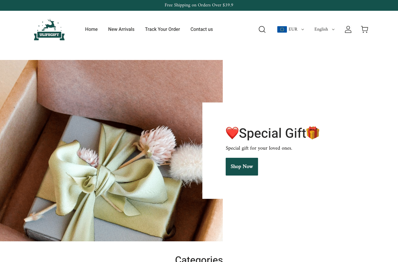 Screenshot preview of ulifegift.com