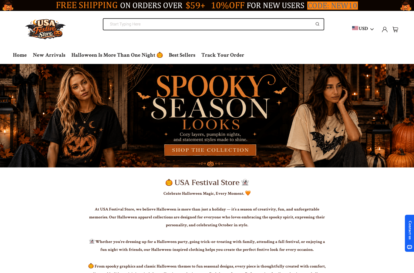 Screenshot preview of usafestivestore.com