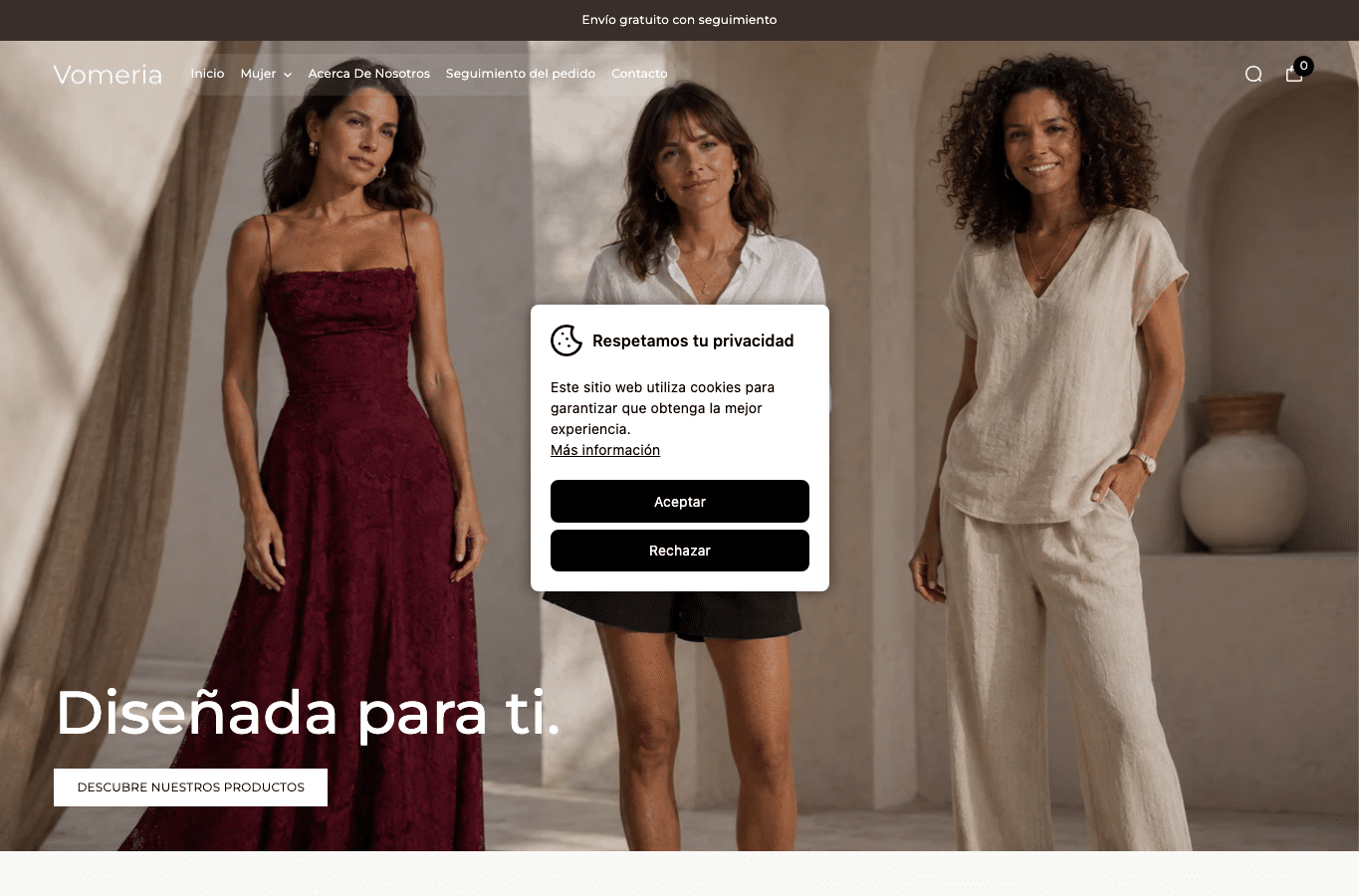Screenshot preview of vomeria.com