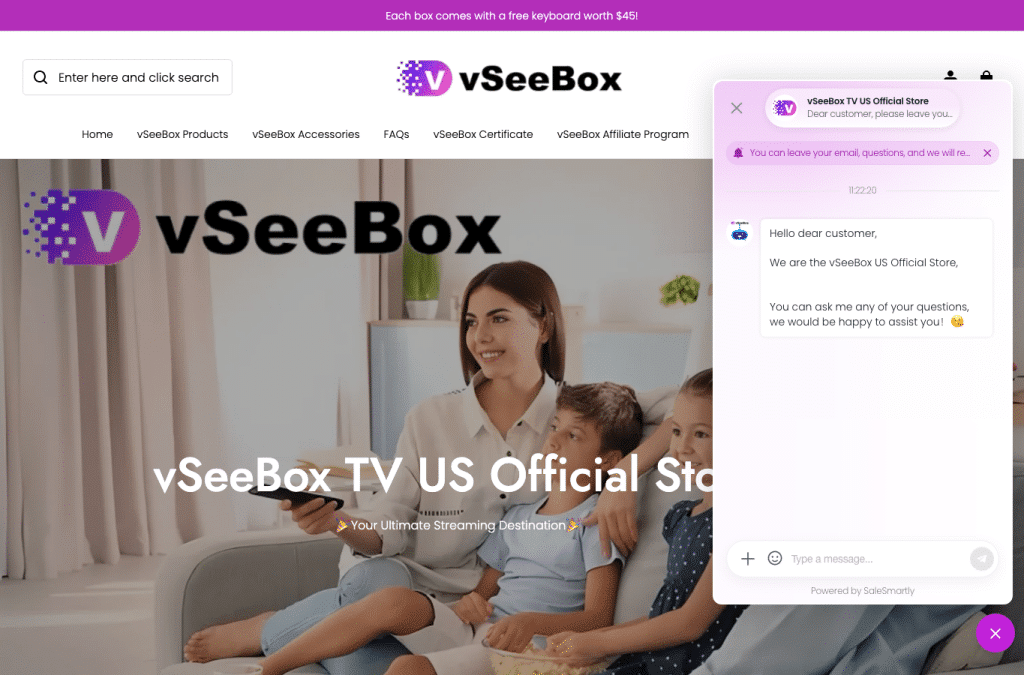 Screenshot preview of vseeboxtvus.com