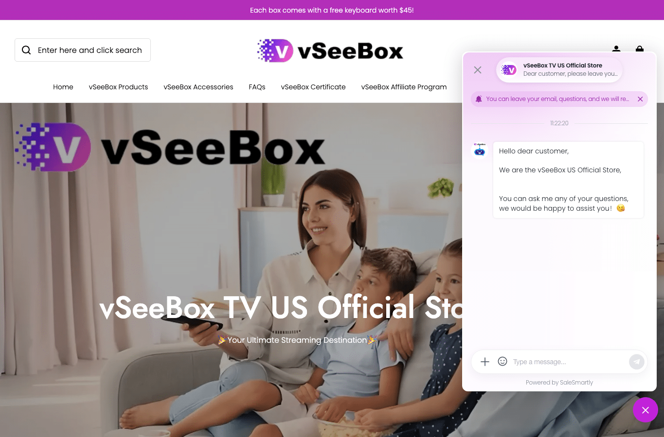 Screenshot preview of vseeboxtvus.com