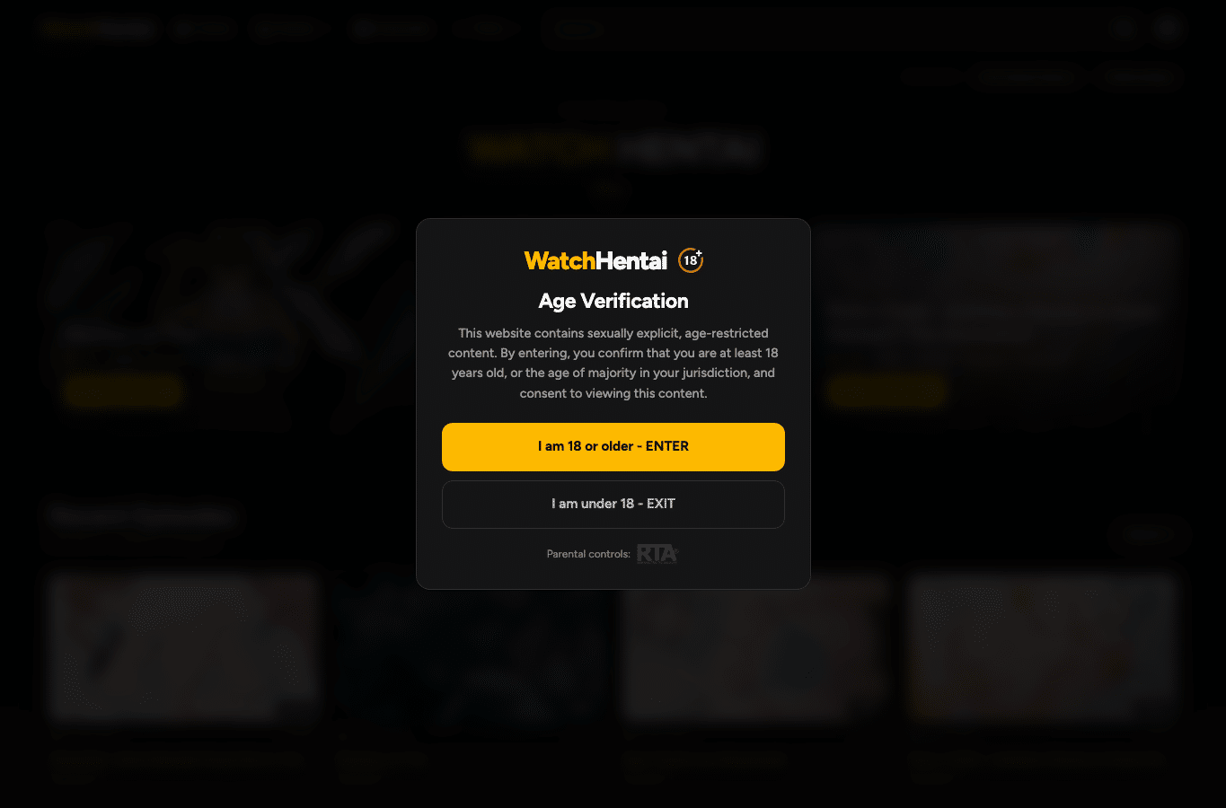 Screenshot preview of watchhentai.net