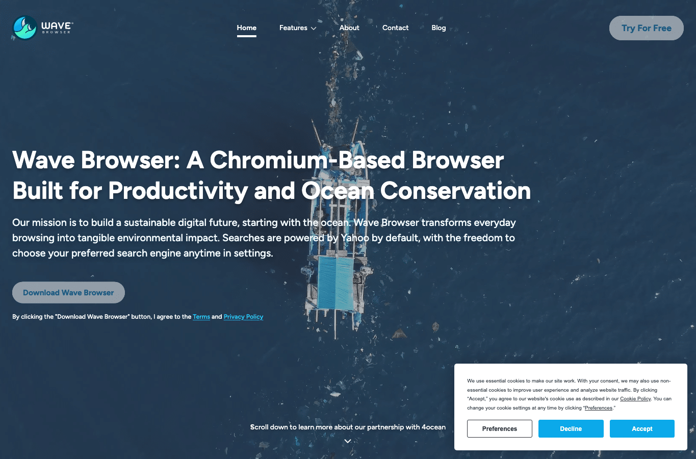 Screenshot preview of wavebrowser.co
