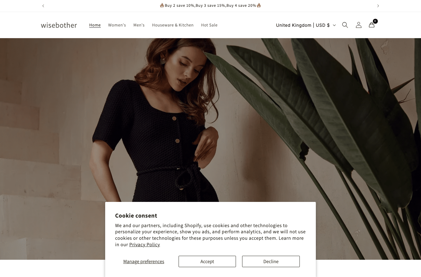 Screenshot preview of wisebother.shop