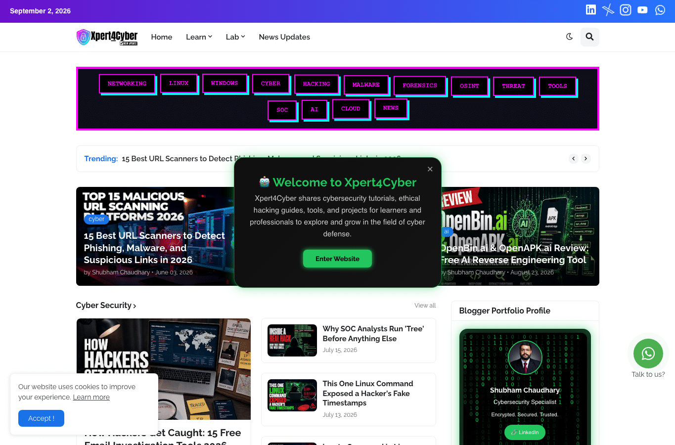 Screenshot preview of xpert4cyber.com