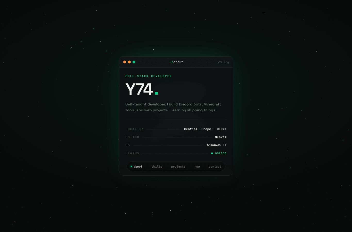 Screenshot preview of y74.org