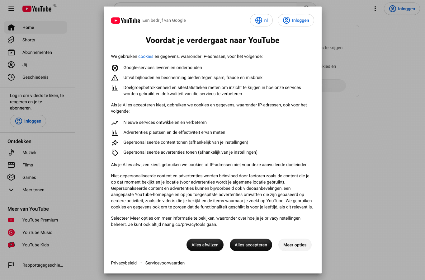 Screenshot preview of youtube.com