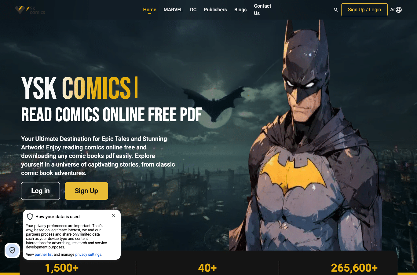Screenshot preview of ysk-comics.com