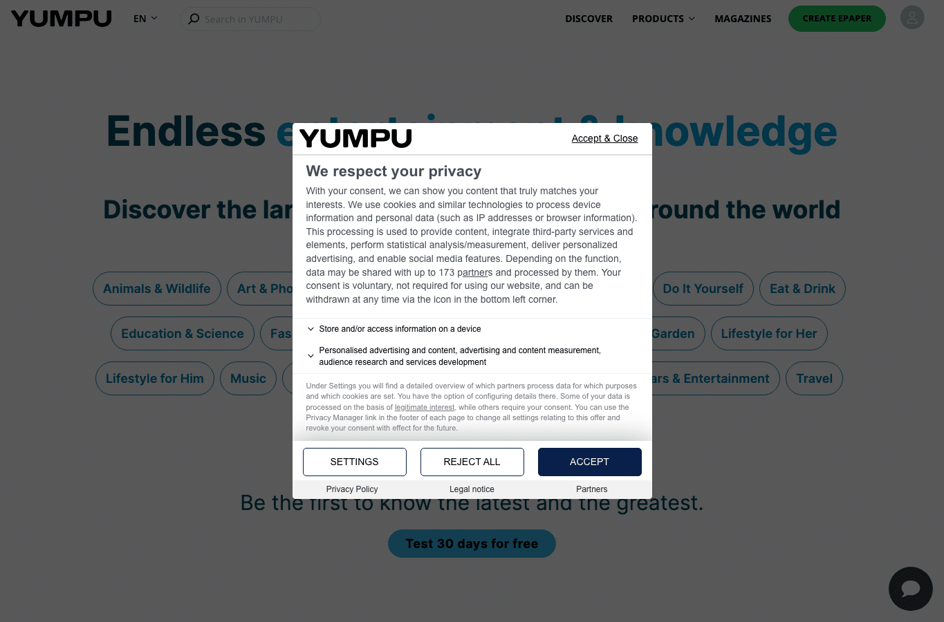 Screenshot preview of yumpu.com