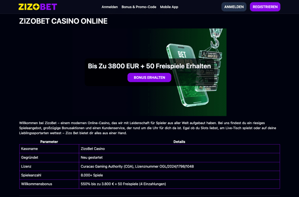 Screenshot preview of zizobetcasinos-de.com