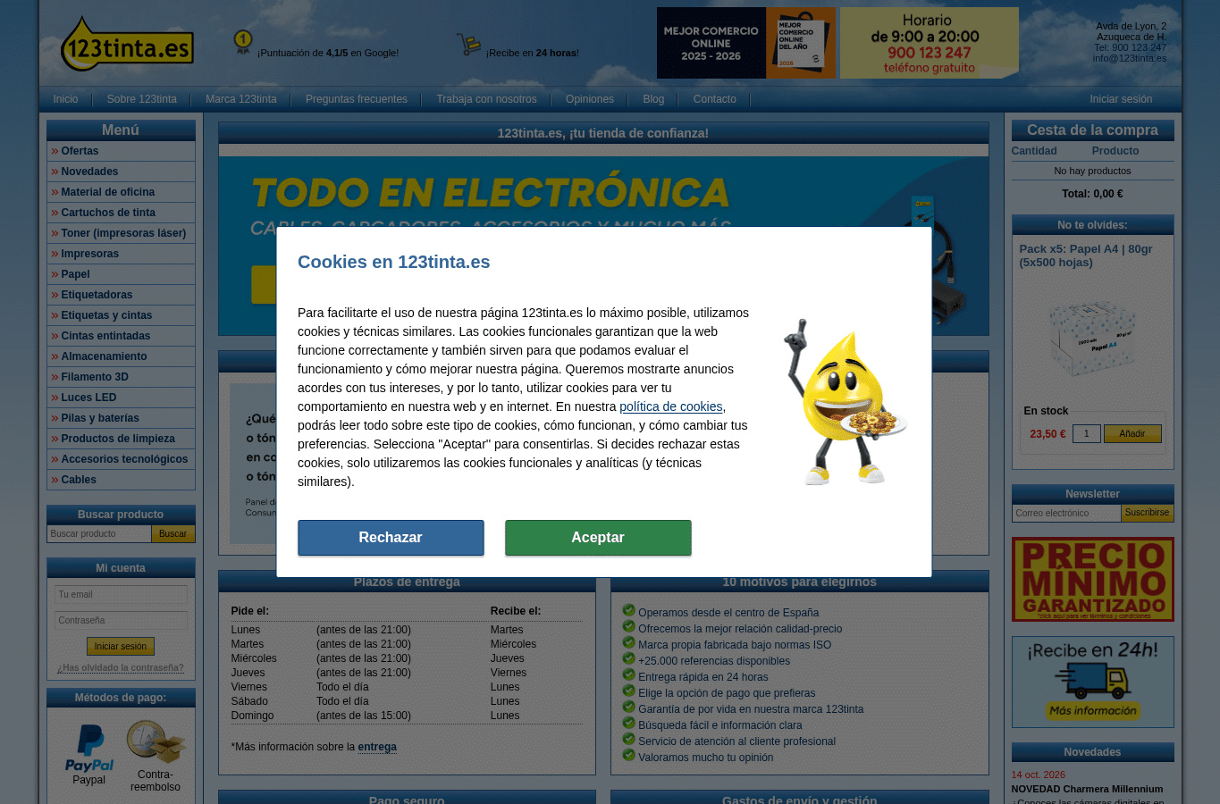Screenshot preview of 123tinta.es
