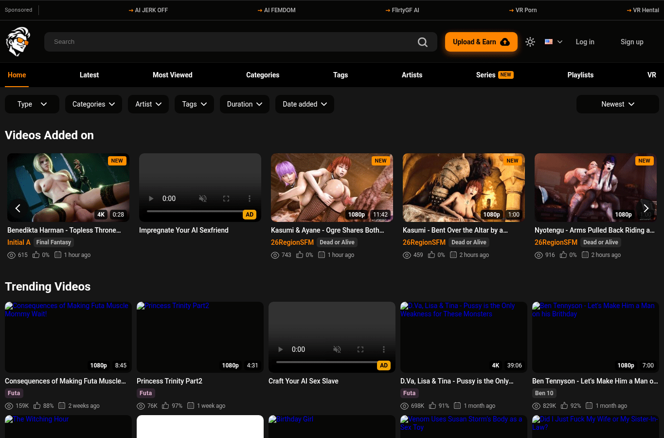 Screenshot preview of 3dporndude.com
