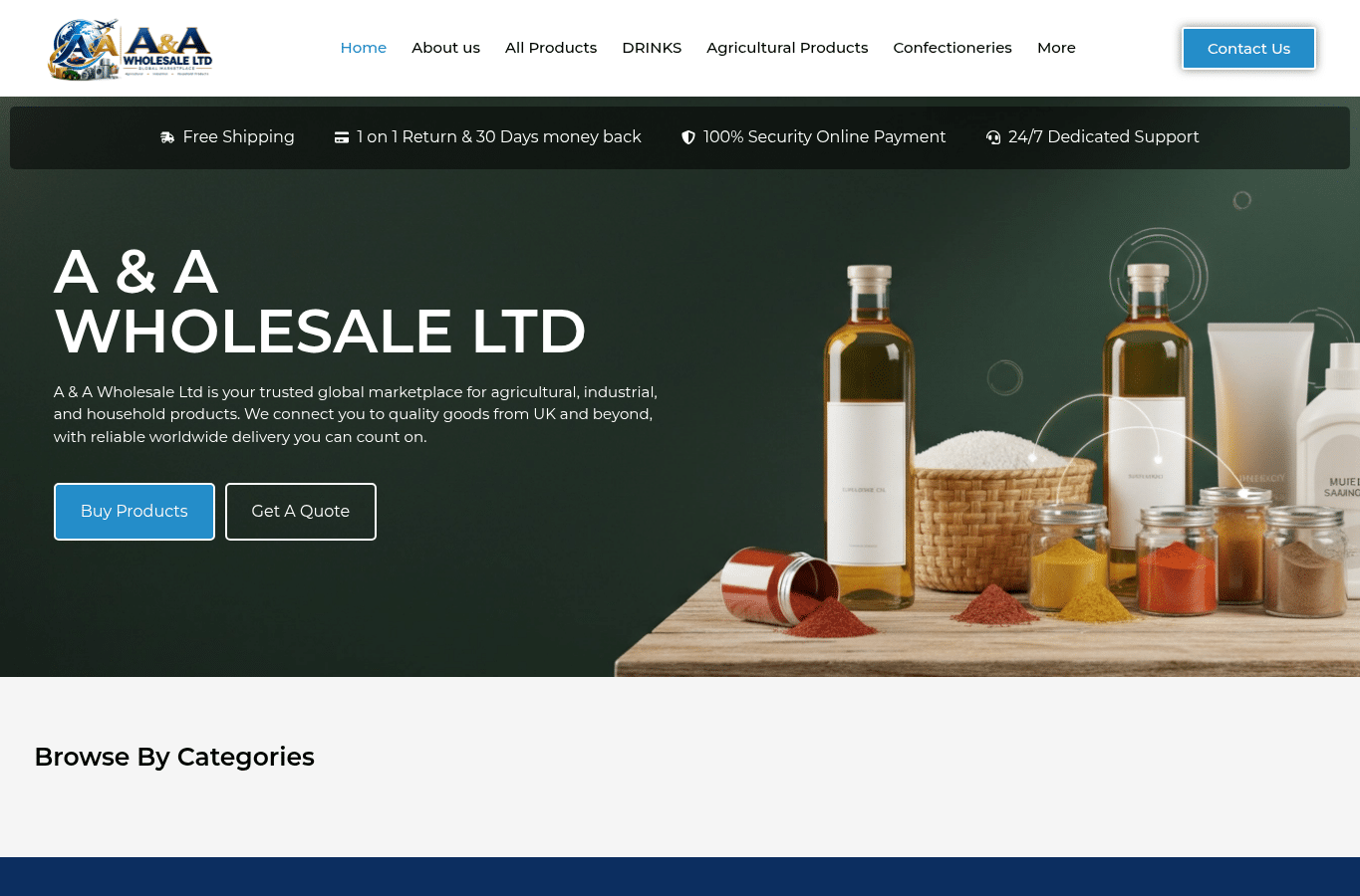Screenshot preview of a-awholesaleltd.co.uk