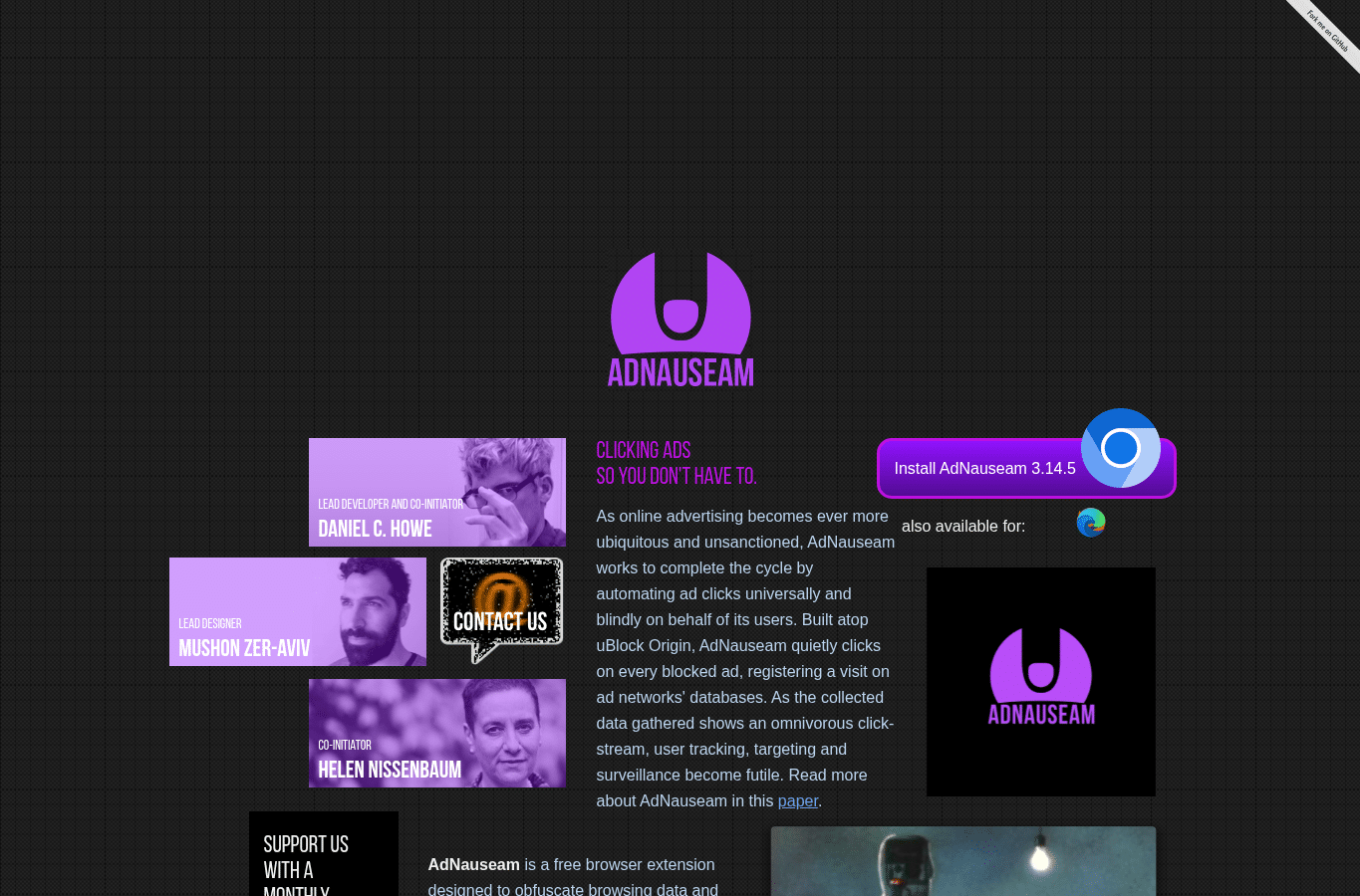 Screenshot preview of adnauseam.io