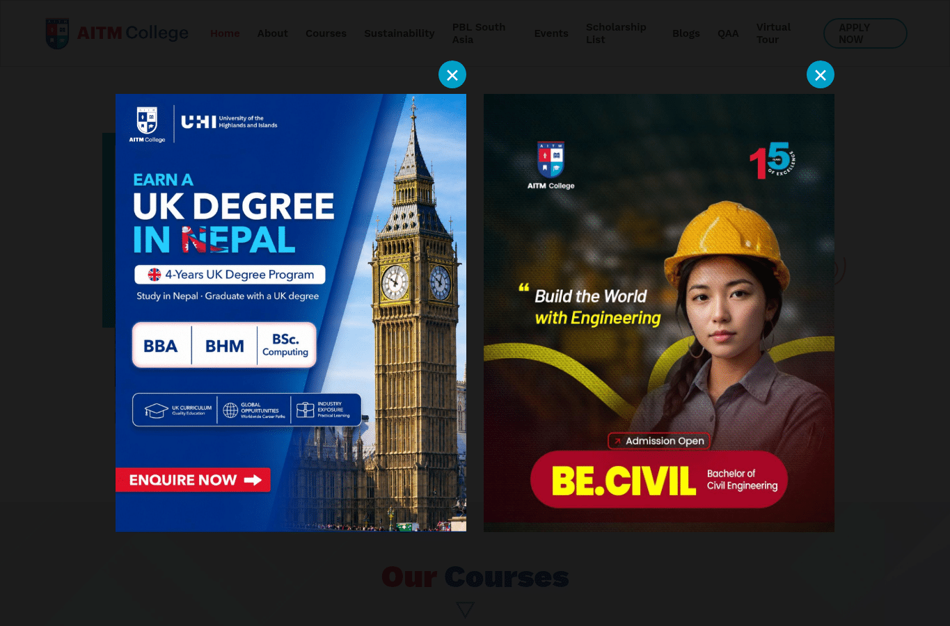 Screenshot preview of aitm.edu.np