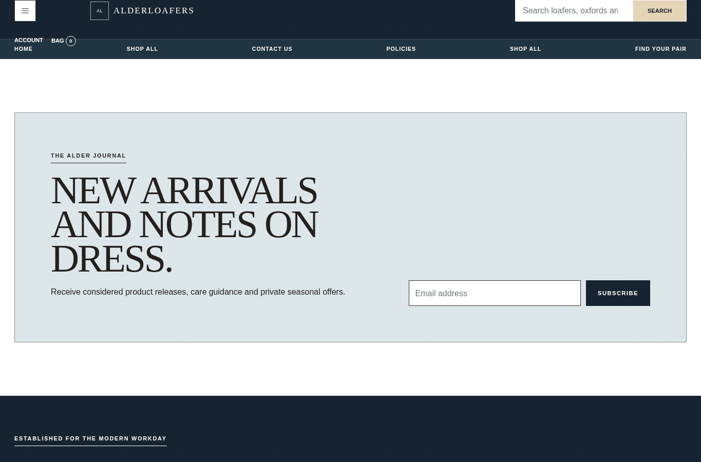 Screenshot preview of alderloafers.us