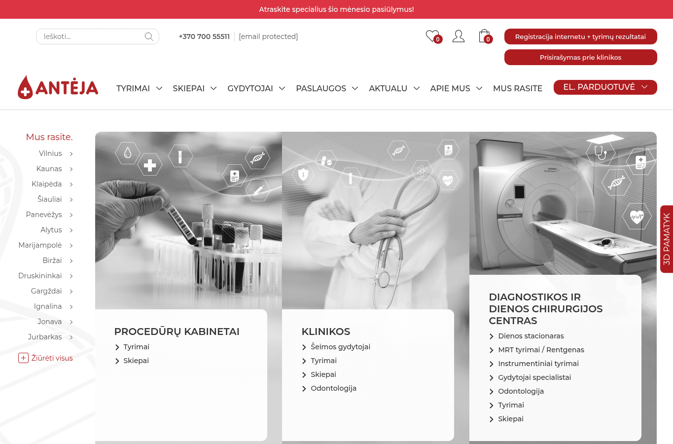 Screenshot preview of anteja.lt