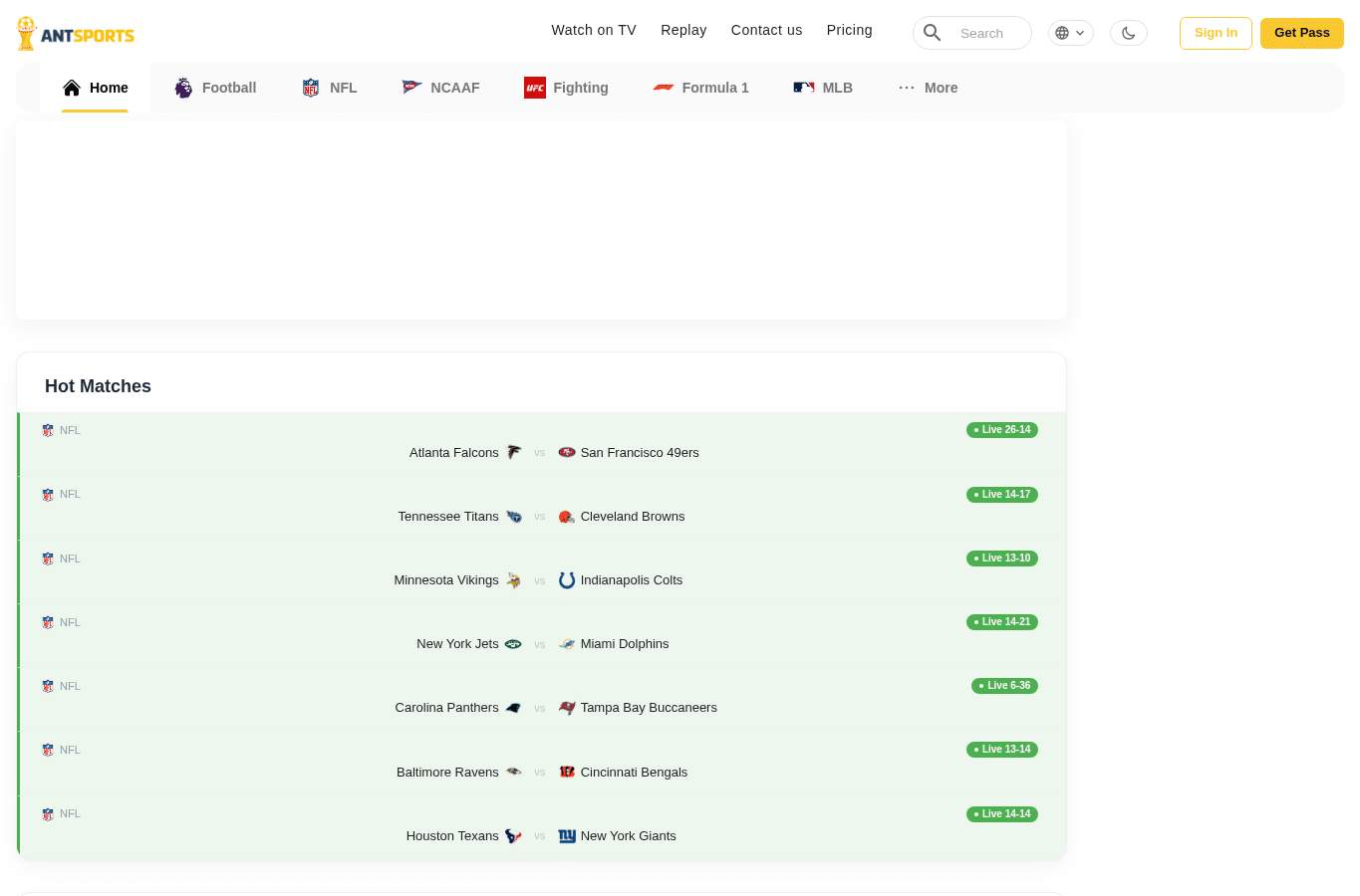 Screenshot preview of antsports.tv