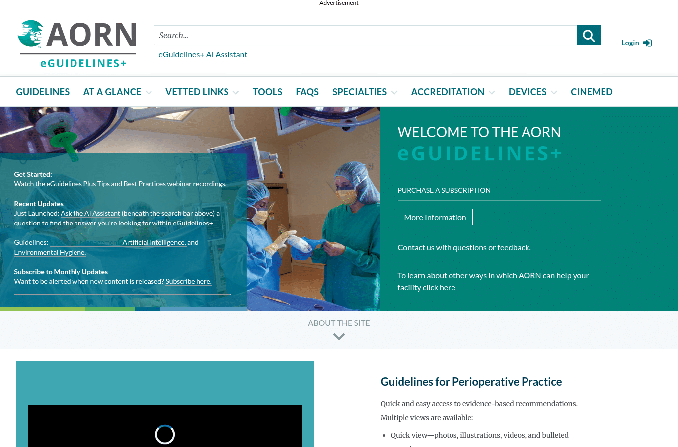 Screenshot preview of aornguidelines.org