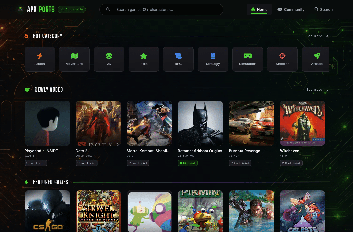 Screenshot preview of apkports.com