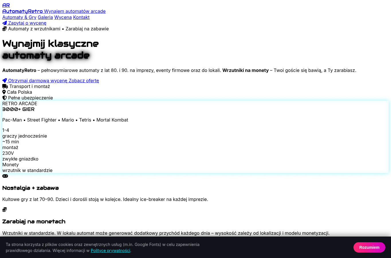 Screenshot preview of automatyretro.pl