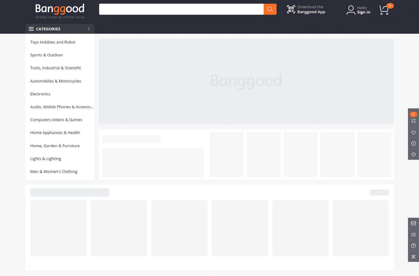 Screenshot preview of banggood.com