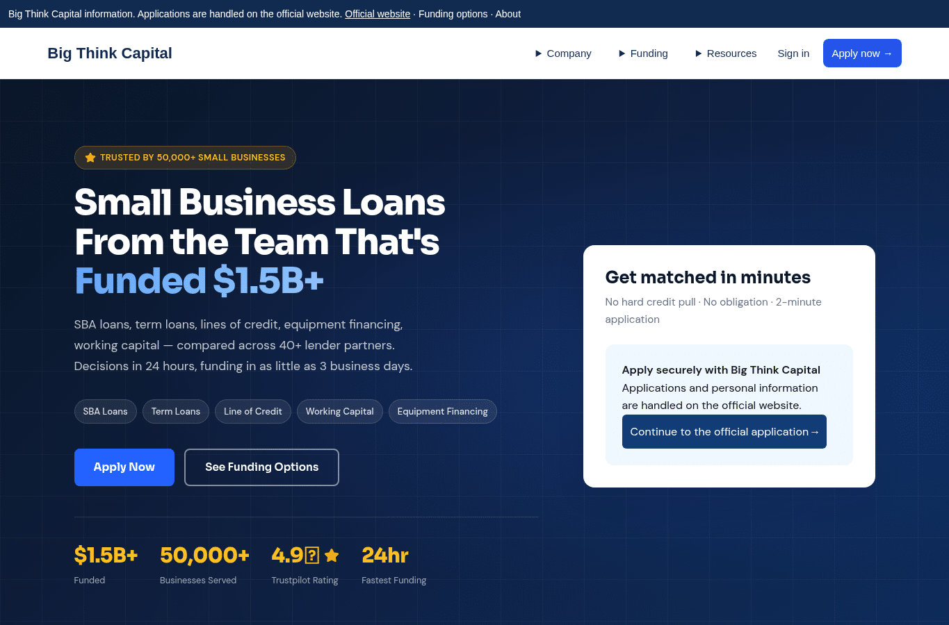 Screenshot preview of bebigthinkcapital.com