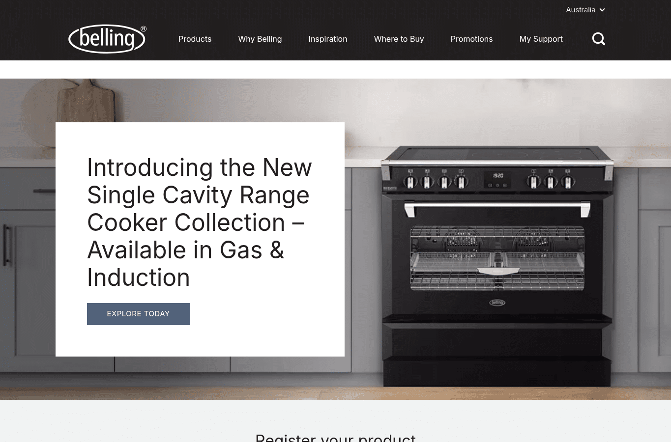 Screenshot preview of belling.com.au
