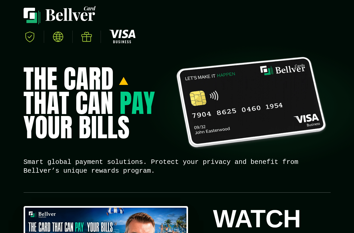 Screenshot preview of bellvercards.com