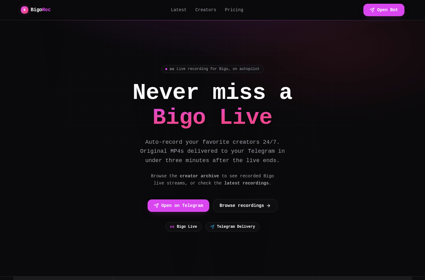 Screenshot preview of bigorec.com