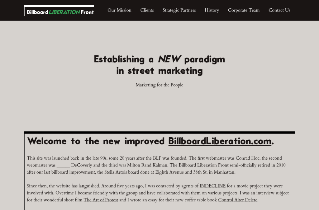 Screenshot preview of billboardliberation.com