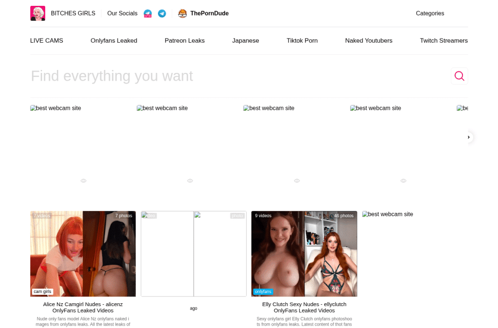 Screenshot preview of bitchesgirls.com