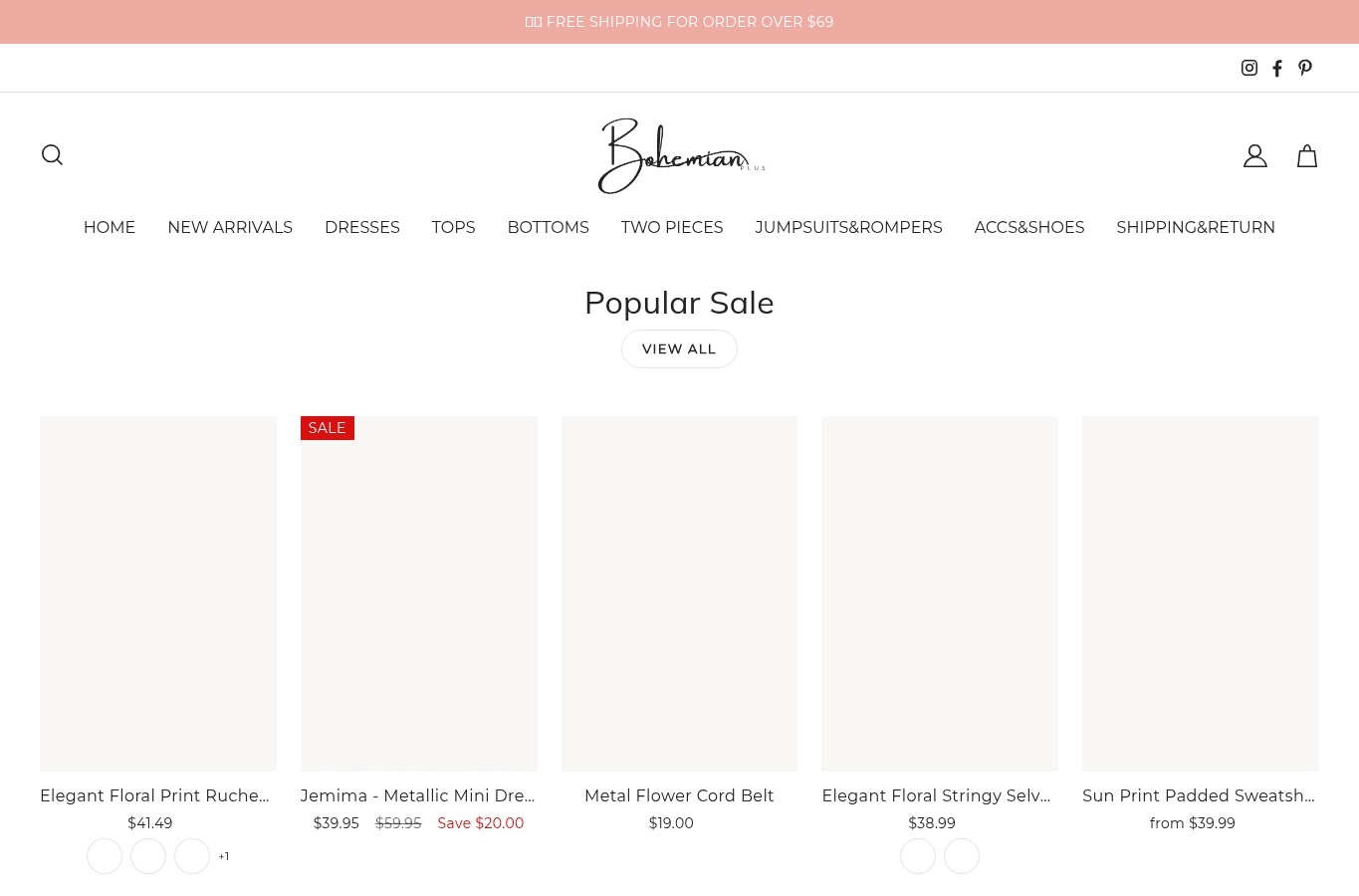 Screenshot preview of bohemianplus.com