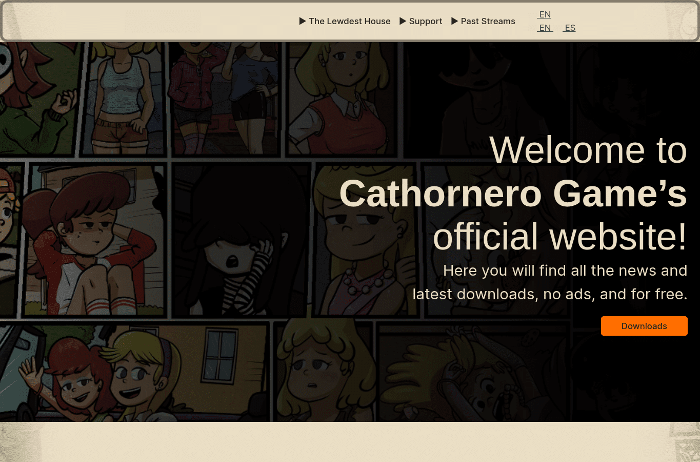 Screenshot preview of cathornerogames.com