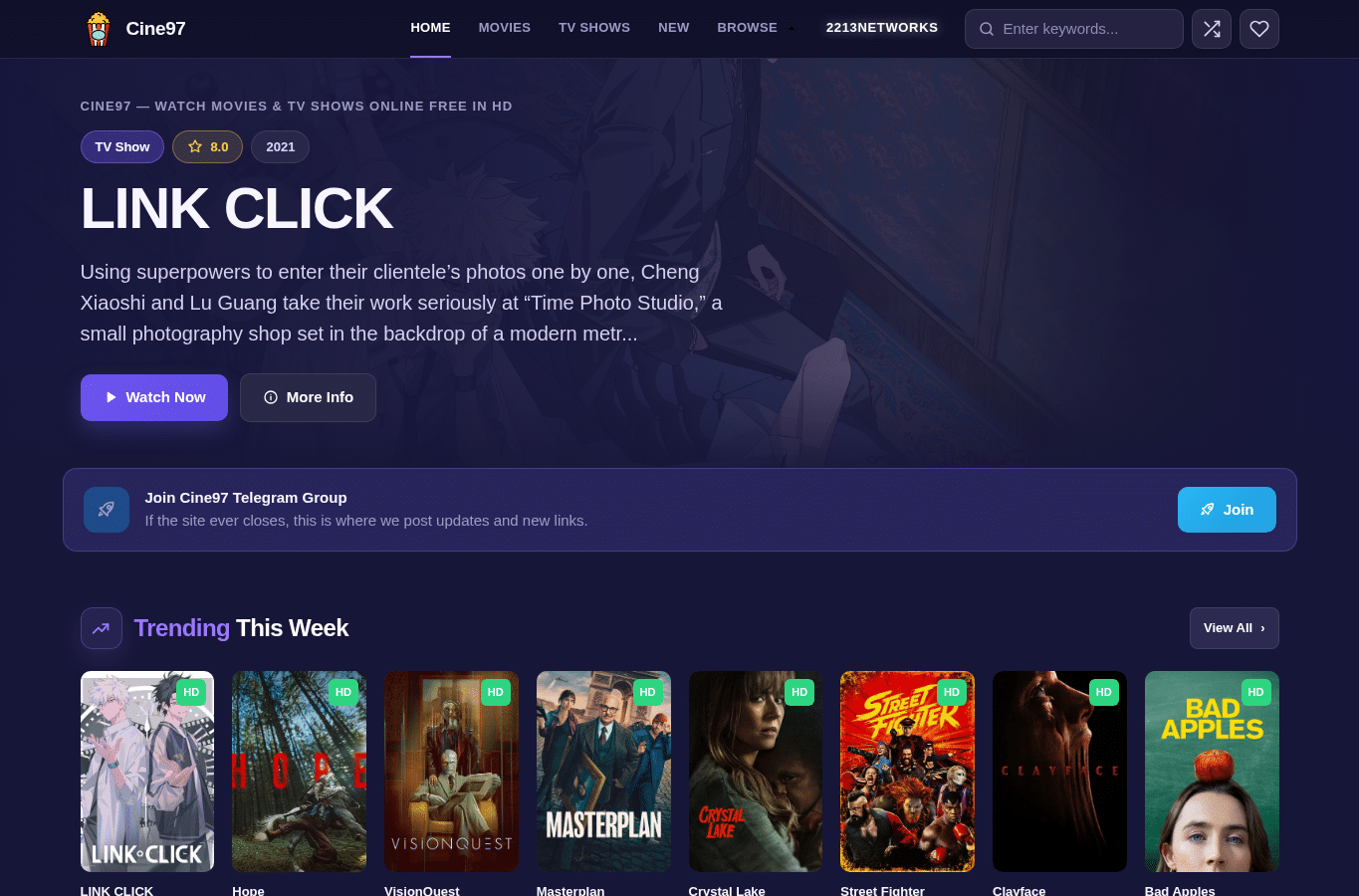 Screenshot preview of cine97.com
