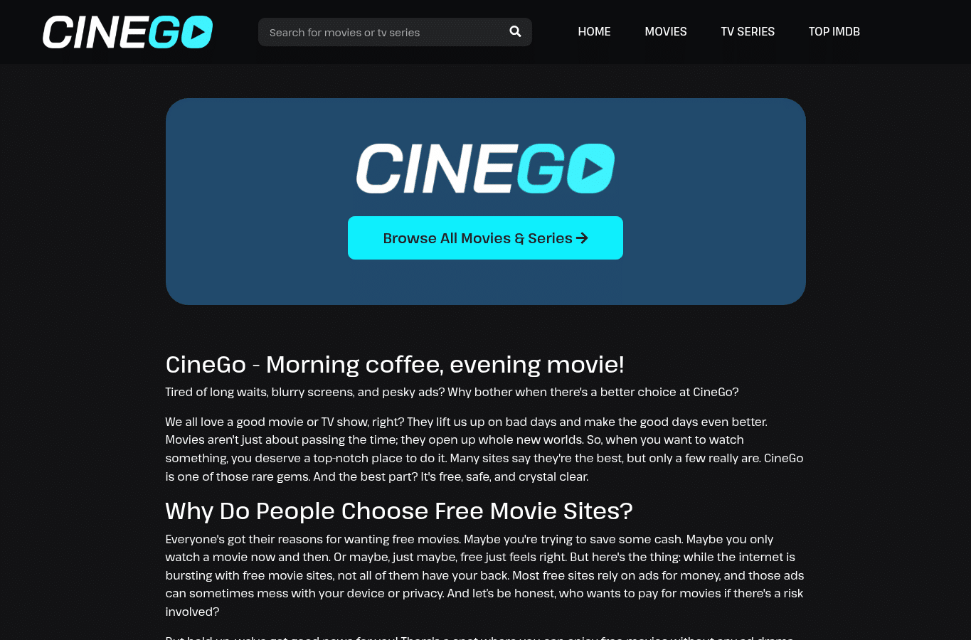Screenshot preview of cinego.co