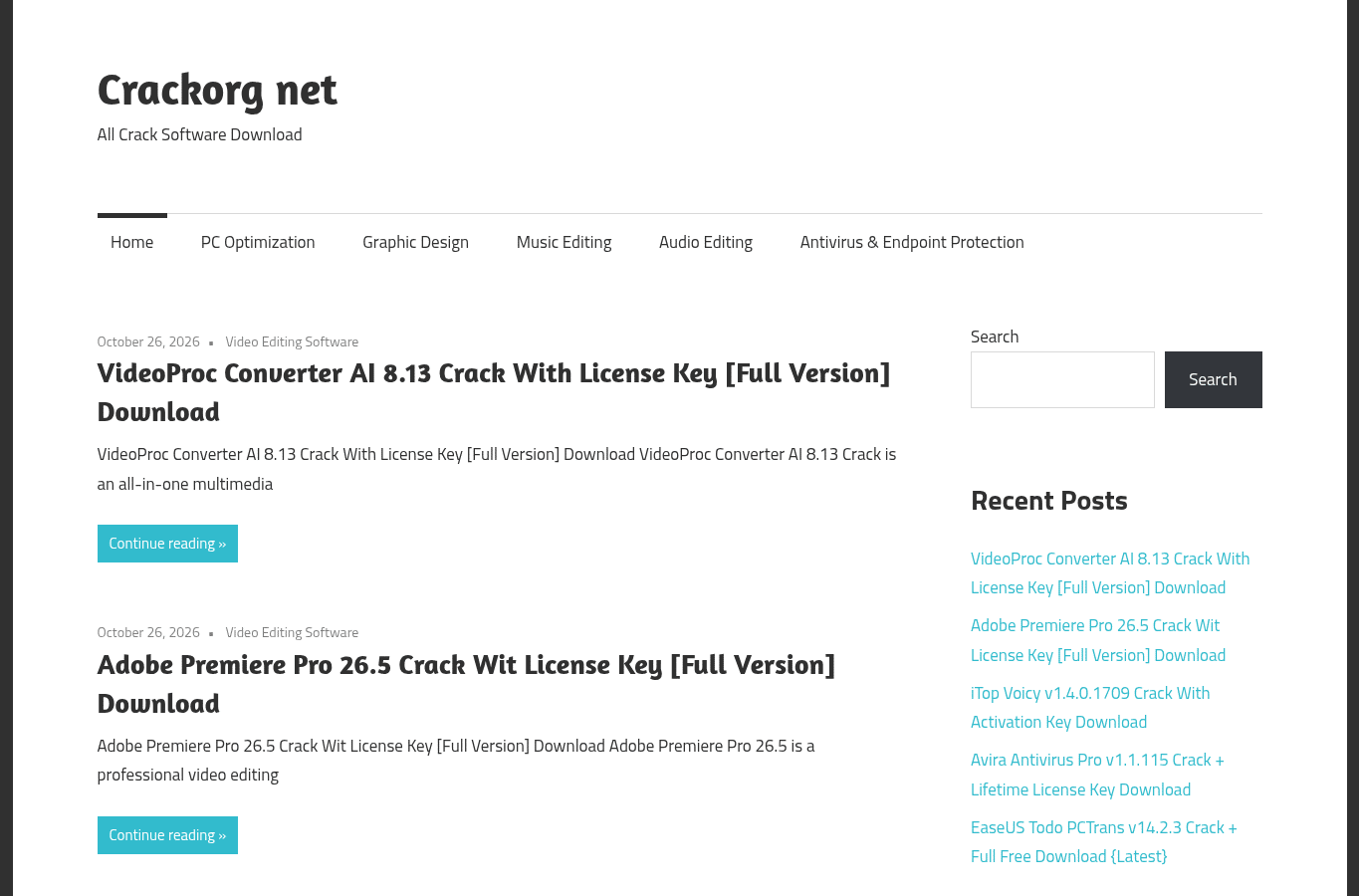 Screenshot preview of crackorg.net