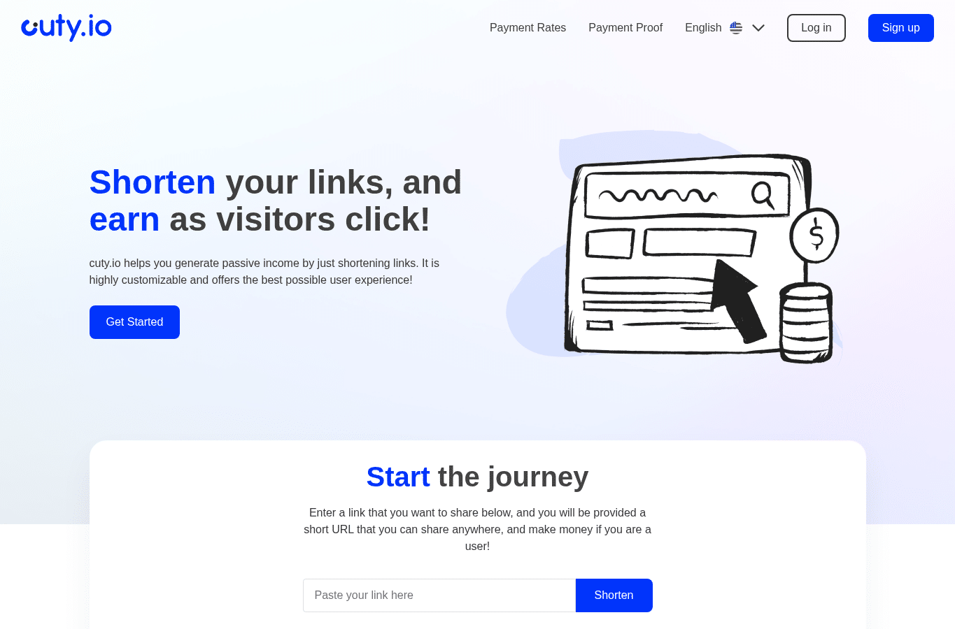 Screenshot preview of cuty.io