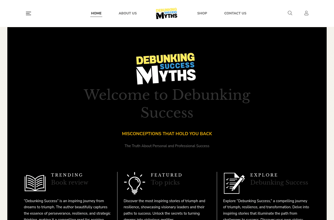 Screenshot preview of debunkingsuccessmyths.com