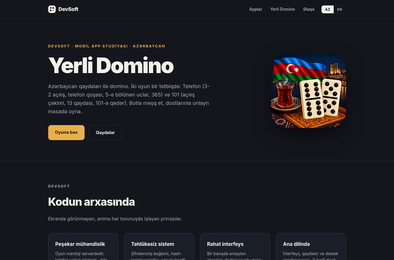 Screenshot preview of devsoft.az