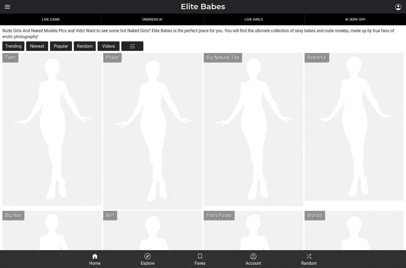 Screenshot preview of elitebabes.com