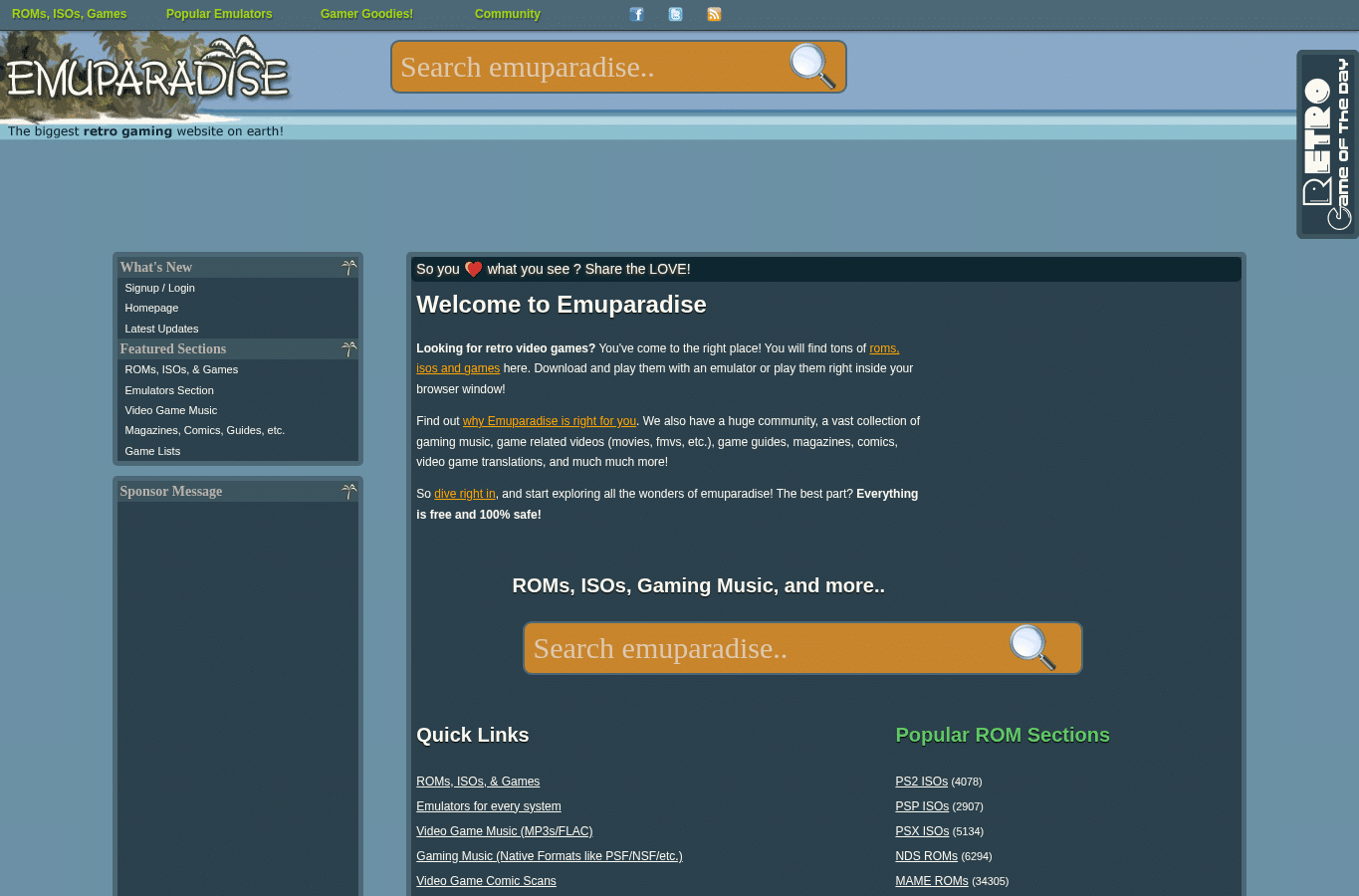 Screenshot preview of emuparadise.me
