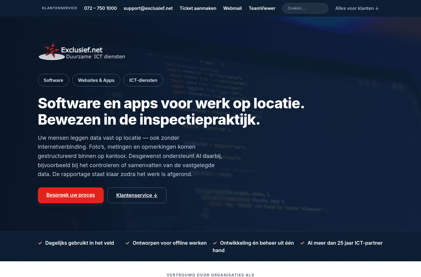 Screenshot preview of exclusief.net