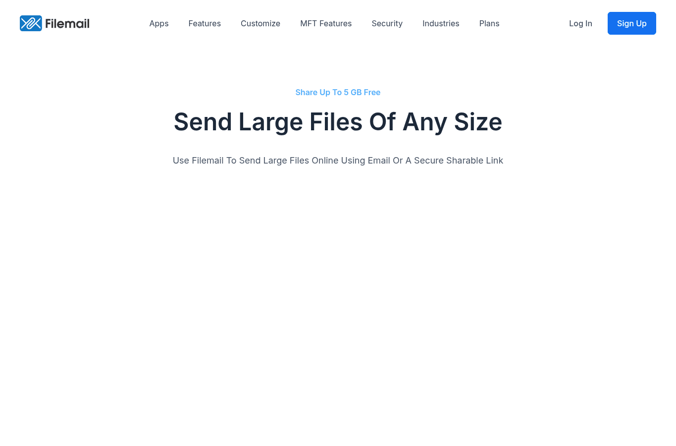 Screenshot preview of filemail.com