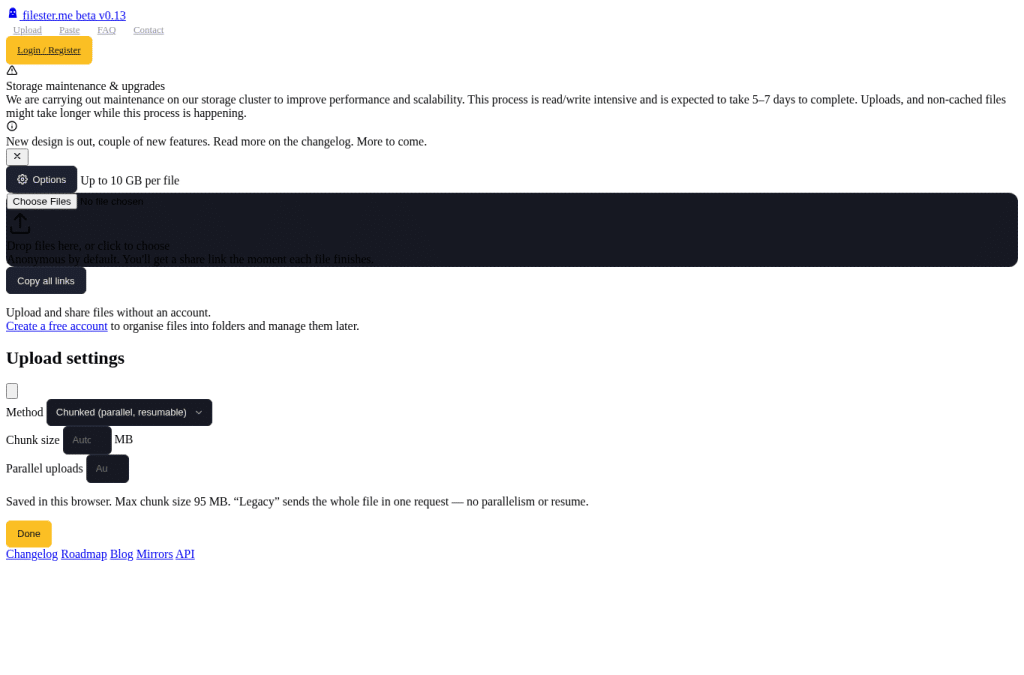 Screenshot preview of filester.si