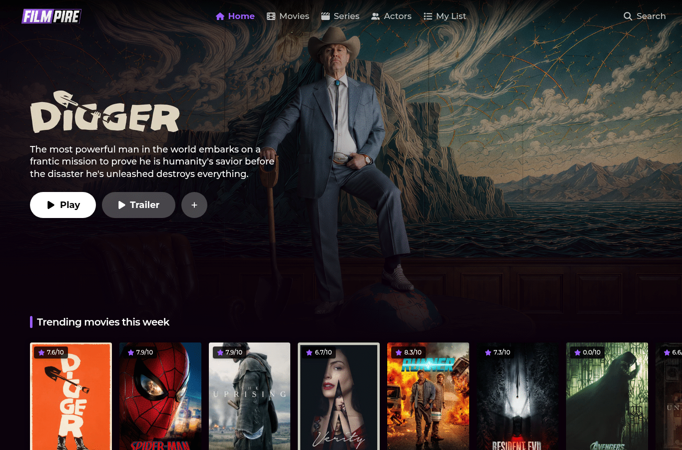 Screenshot preview of filmpire.cc