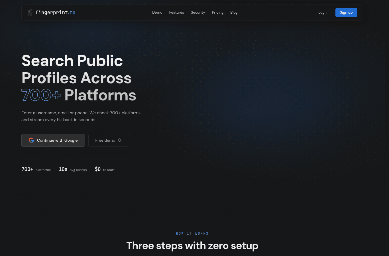 Screenshot preview of fingerprint.to