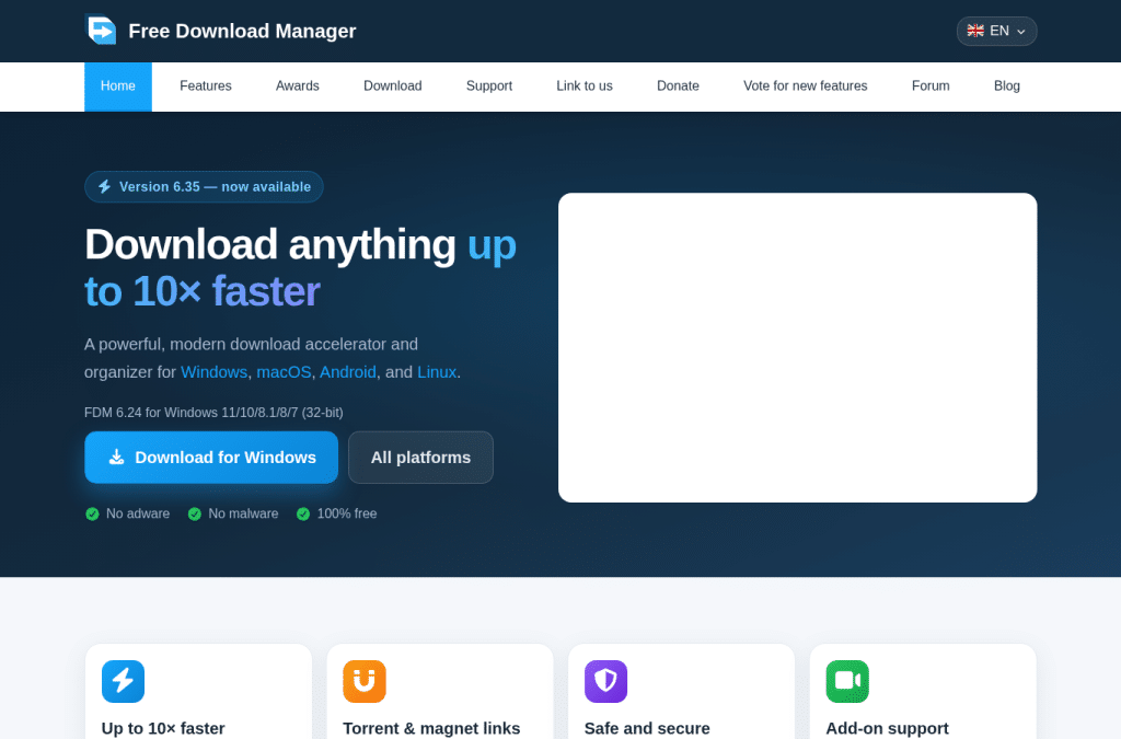 Screenshot preview of freedownloadmanager.org